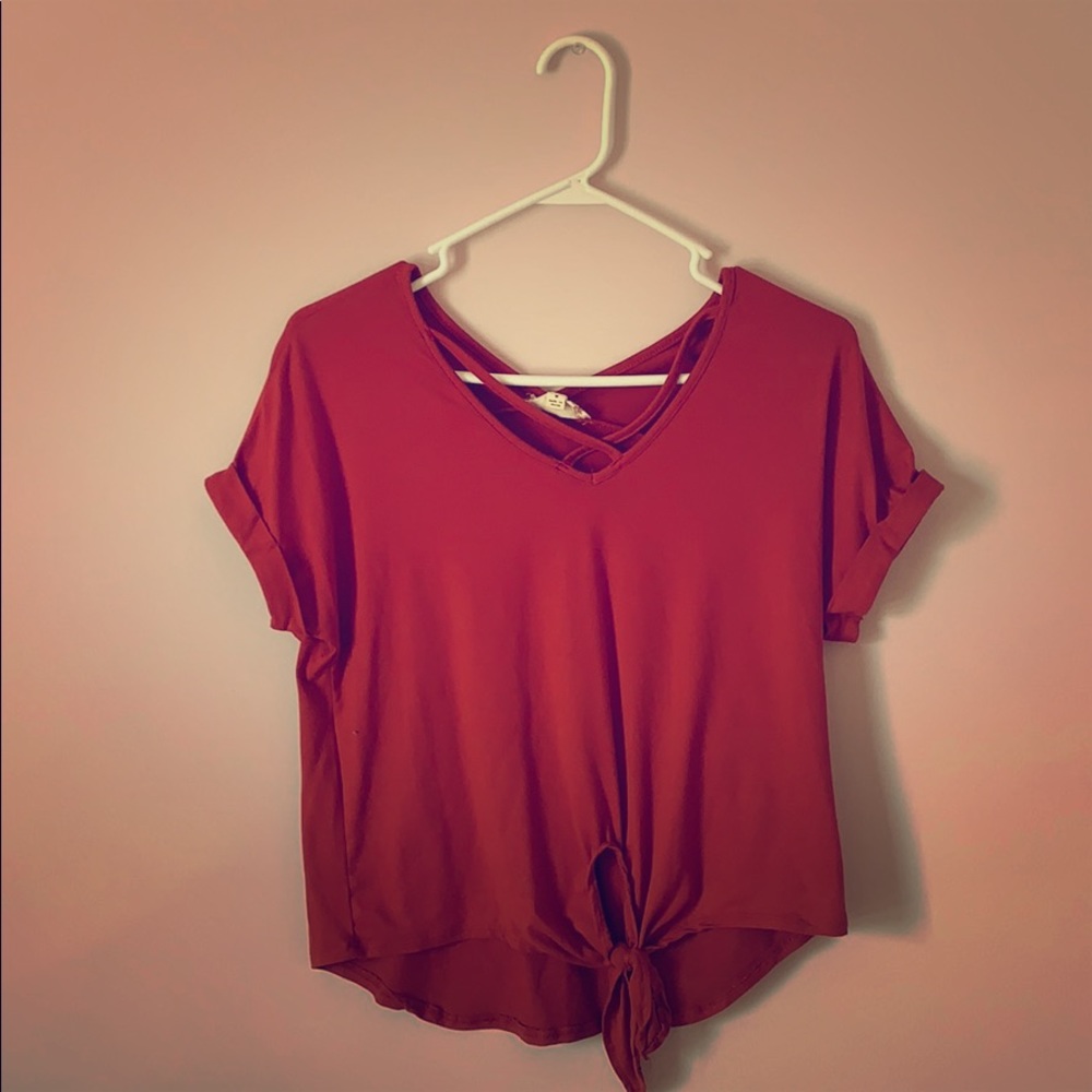 Auburn strap cross over shirt